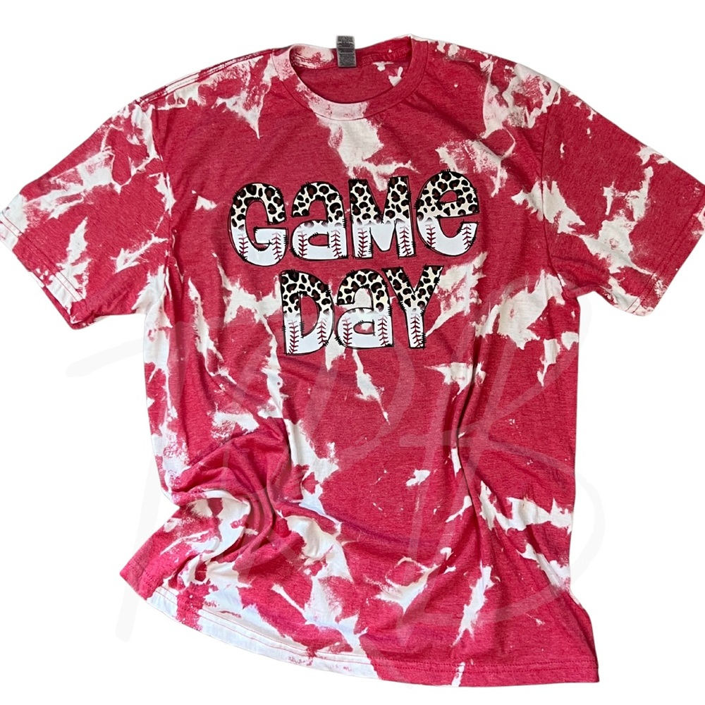 Baseball Game Day Shirt Bleached